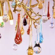 Leo Teardrop Colorful Glass Chandelier