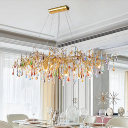 Leo Teardrop Colorful Glass Chandelier