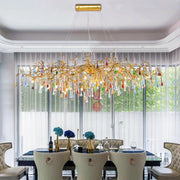 Leo Teardrop Colorful Glass Chandelier