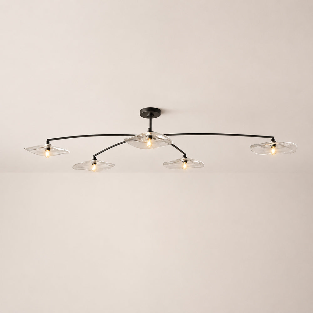 Liorin Lily Petal Clear Glass Linear Flush Mount Light