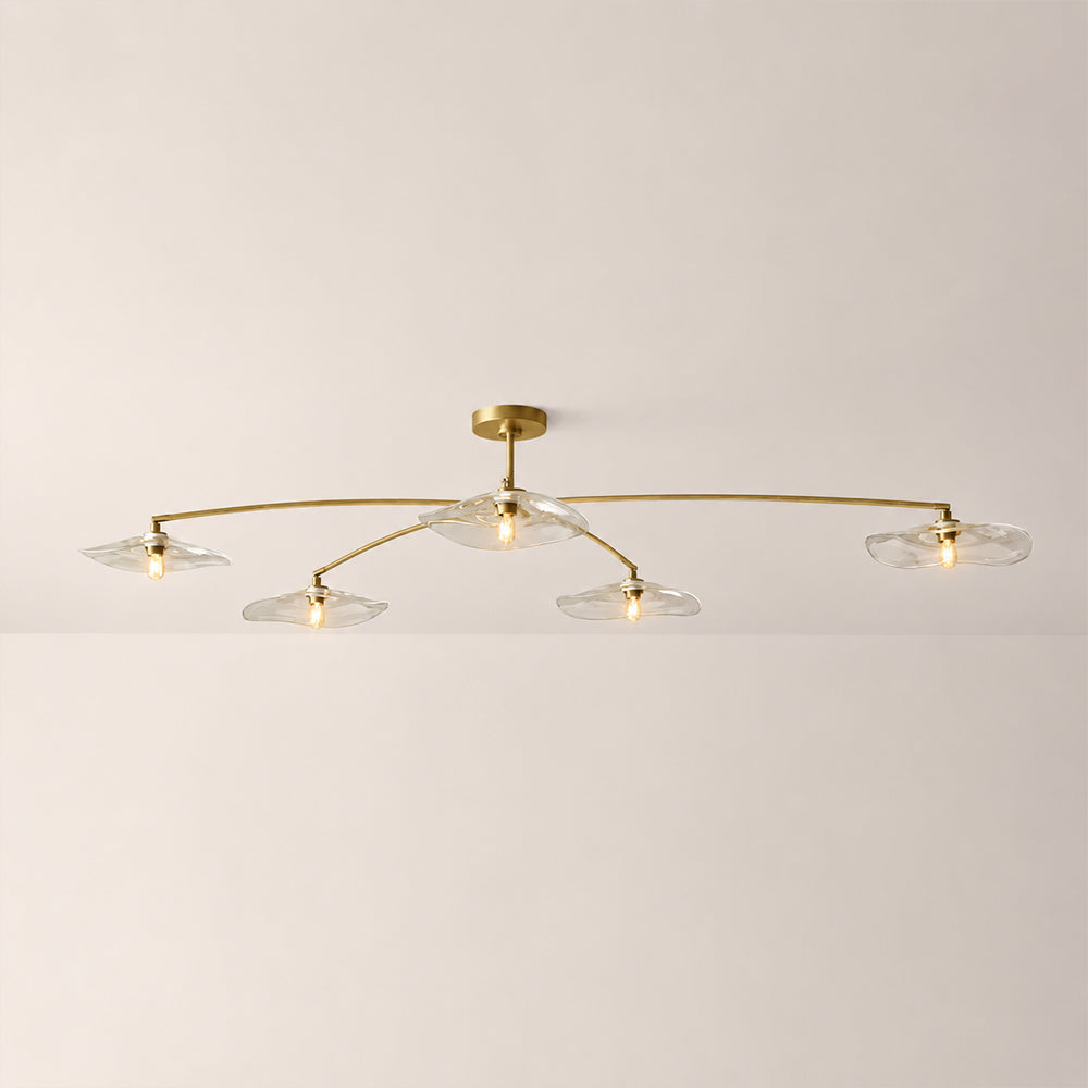 Liorin Lily Petal Clear Glass Linear Flush Mount Light