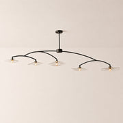 Liorin Lily Petal Clear Glass Linear Chandelier 60”W 80“W