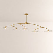 Liorin Lily Petal Clear Glass Linear Chandelier 60”W 80“W