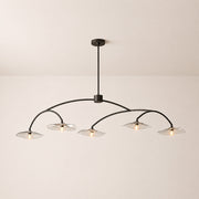 Liorin Lily Petal Clear Glass Linear Chandelier 60”W 80“W