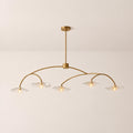 Liorin Lily Petal Clear Glass Linear Chandelier 60”W 80“W
