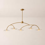 Liorin Lily Petal Clear Glass Linear Chandelier 60”W 80“W