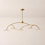 Liorin Lily Petal Clear Glass Linear Chandelier 60”W 80“W