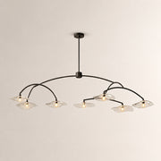 Liorin Lily Petal Clear Glass Round Branching Chandelier 54“D 72”D 84“D 96”D