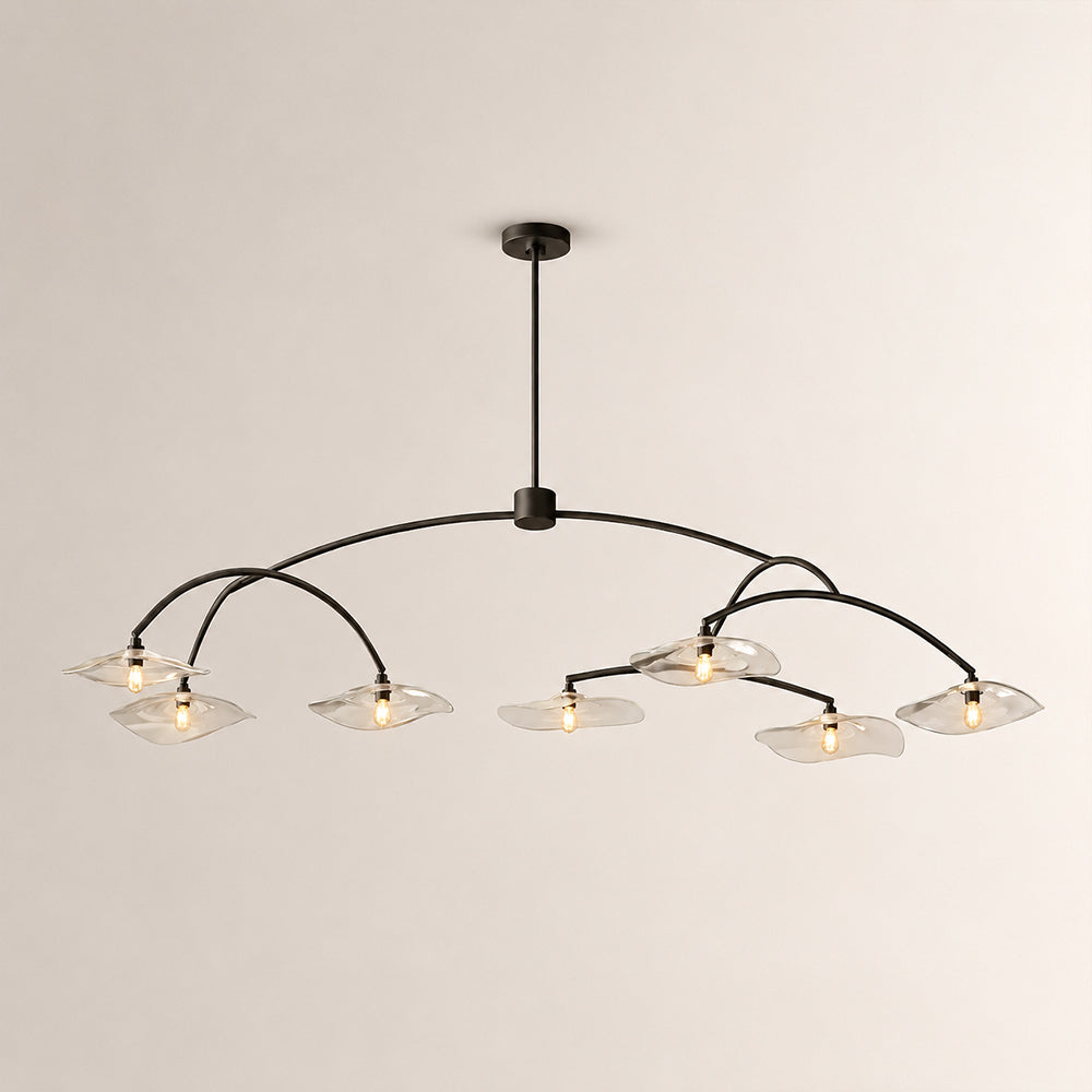 Liorin Lily Petal Clear Glass Round Branching Chandelier 54“D 72”D 84“D 96”D
