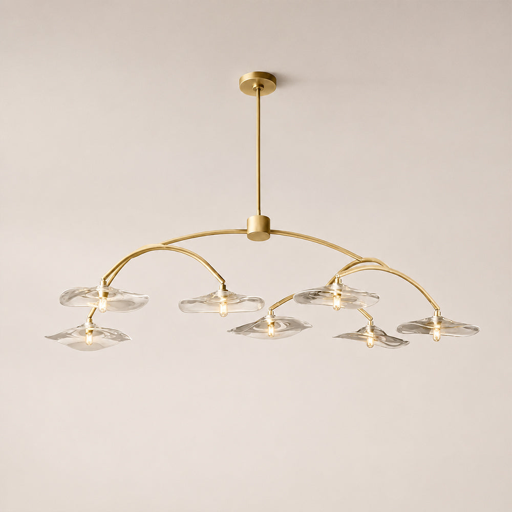 Liorin Lily Petal Clear Glass Round Branching Chandelier 54“D 72”D 84“D 96”D