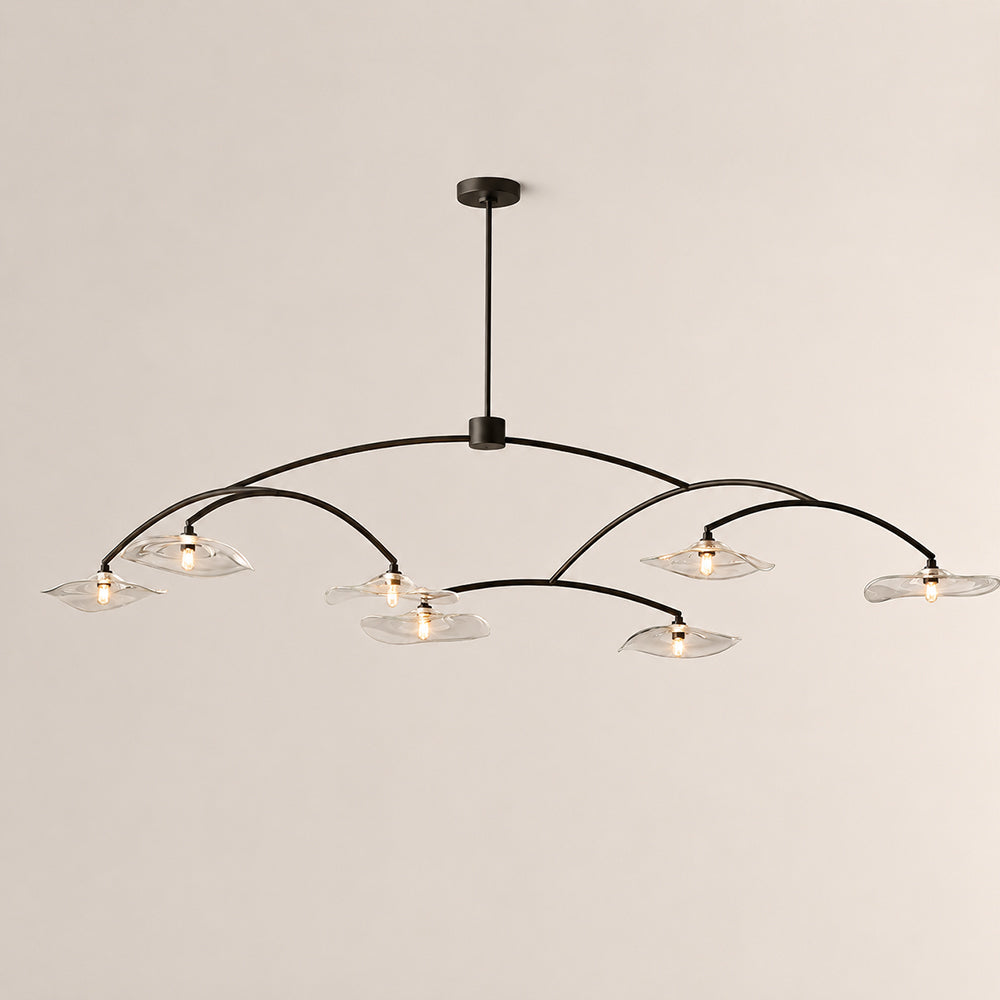 Liorin Lily Petal Clear Glass Round Branching Chandelier 54“D 72”D 84“D 96”D