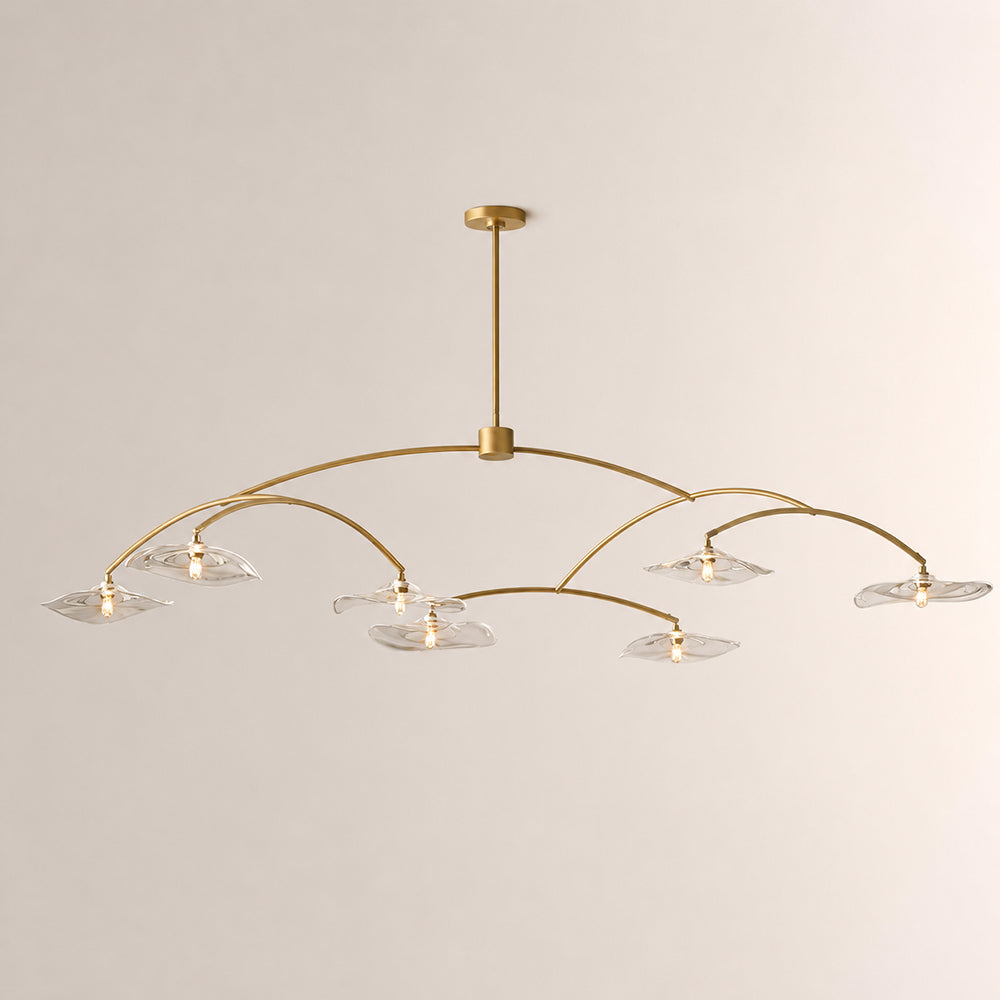 Liorin Lily Petal Clear Glass Round Branching Chandelier 54“D 72”D 84“D 96”D