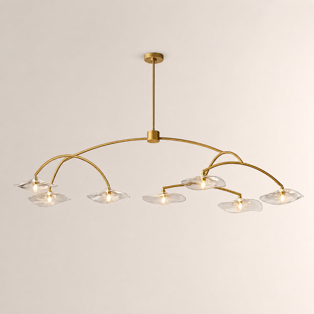 Liorin Lily Petal Clear Glass Round Branching Chandelier 54“D 72”D 84“D 96”D