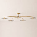 Liorin Lily Petal Smoke Glass Linear Flush Mount Light 48”W 60“W