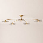 Liorin Lily Petal Smoke Glass Linear Flush Mount Light 48”W 60“W