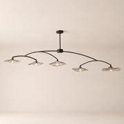 Liorin Lily Smoke Glass Linear Chandelier 60“W 80”W