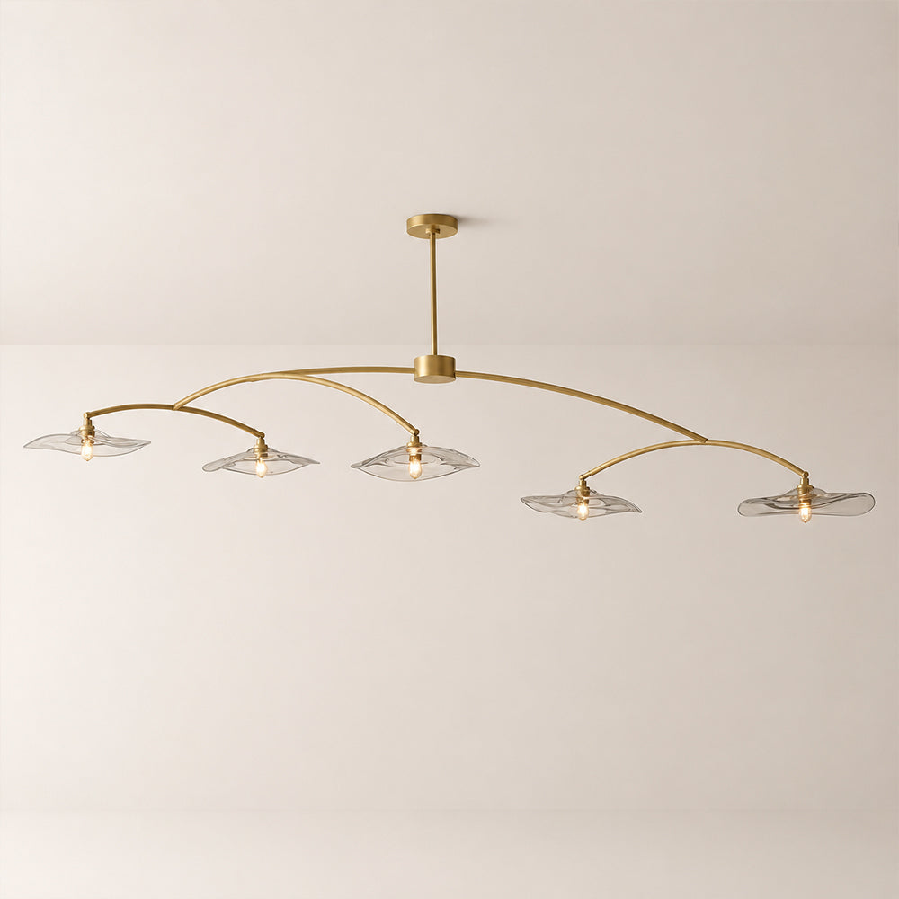 Liorin Lily Smoke Glass Linear Chandelier 60“W 80”W