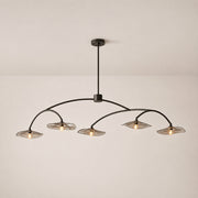 Liorin Lily Smoke Glass Linear Chandelier 60“W 80”W