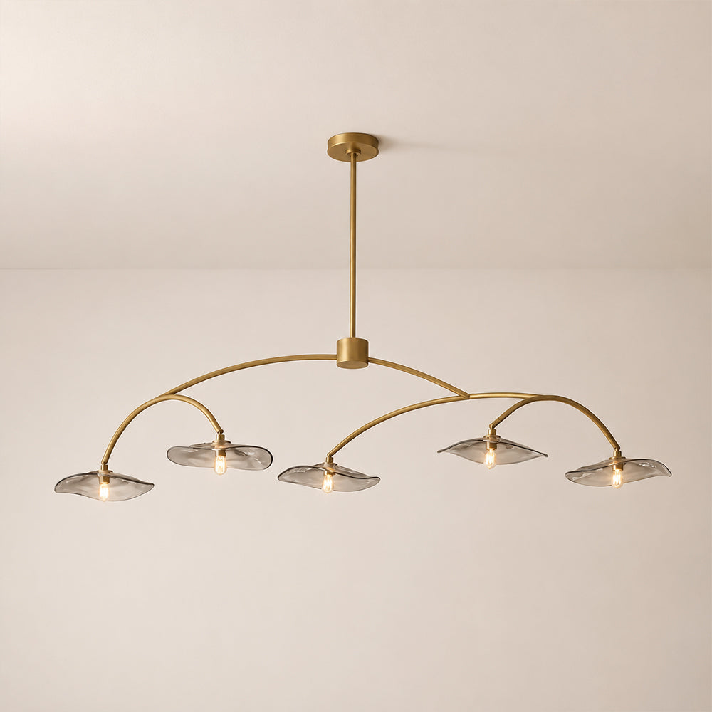 Liorin Lily Smoke Glass Linear Chandelier 60“W 80”W