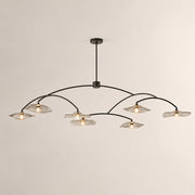 Liorin Lily Petal Smoke Glass Round Branching Chandelier 54”D 72“D 84”D 96“D