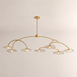 Liorin Lily Petal Smoke Glass Round Branching Chandelier 54”D 72“D 84”D 96“D