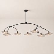 Liorin Lily Petal Smoke Glass Round Branching Chandelier 54”D 72“D 84”D 96“D