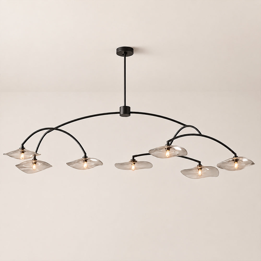 Liorin Lily Petal Smoke Glass Round Branching Chandelier 54”D 72“D 84”D 96“D