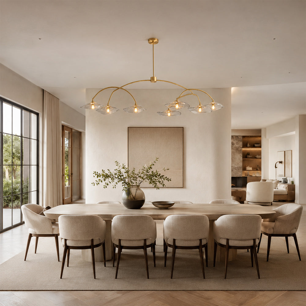 Liorin Lily Petal Smoke Glass Round Branching Chandelier 54”D 72“D 84”D 96“D