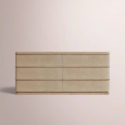 Liromelle Shagreen Drawer Dresser — TAUPE SHAGREEN/GREIGE BRUSHED OAK / 6-DRAWER 72