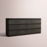 Liromelle Shagreen Drawer Dresser — EBONY SHAGREEN/BLACK BRUSHED OAK / 6-DRAWER 72