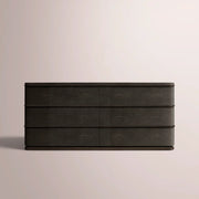 Liromelle Shagreen Drawer Dresser — EBONY SHAGREEN/BLACK BRUSHED OAK / 6-DRAWER 72