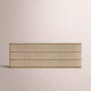 Liromelle Shagreen Drawer Dresser — TAUPE SHAGREEN/GREIGE BRUSHED OAK / 9-DRAWER 90