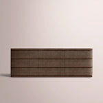 Liromelle Shagreen Drawer Dresser — MOCHA SHAGREEN/BROWN BRUSHED OAK / 9-DRAWER 90