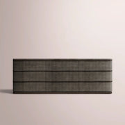Liromelle Shagreen Drawer Dresser — EBONY SHAGREEN/BLACK BRUSHED OAK / 9-DRAWER 90