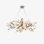 Loir Magnolia Branch & Porcelain Bloom Chandelier