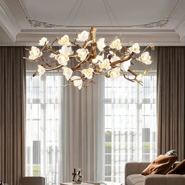 Loir Magnolia Branch & Porcelain Bloom Chandelier