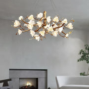 Loir Magnolia Branch & Porcelain Bloom Chandelier