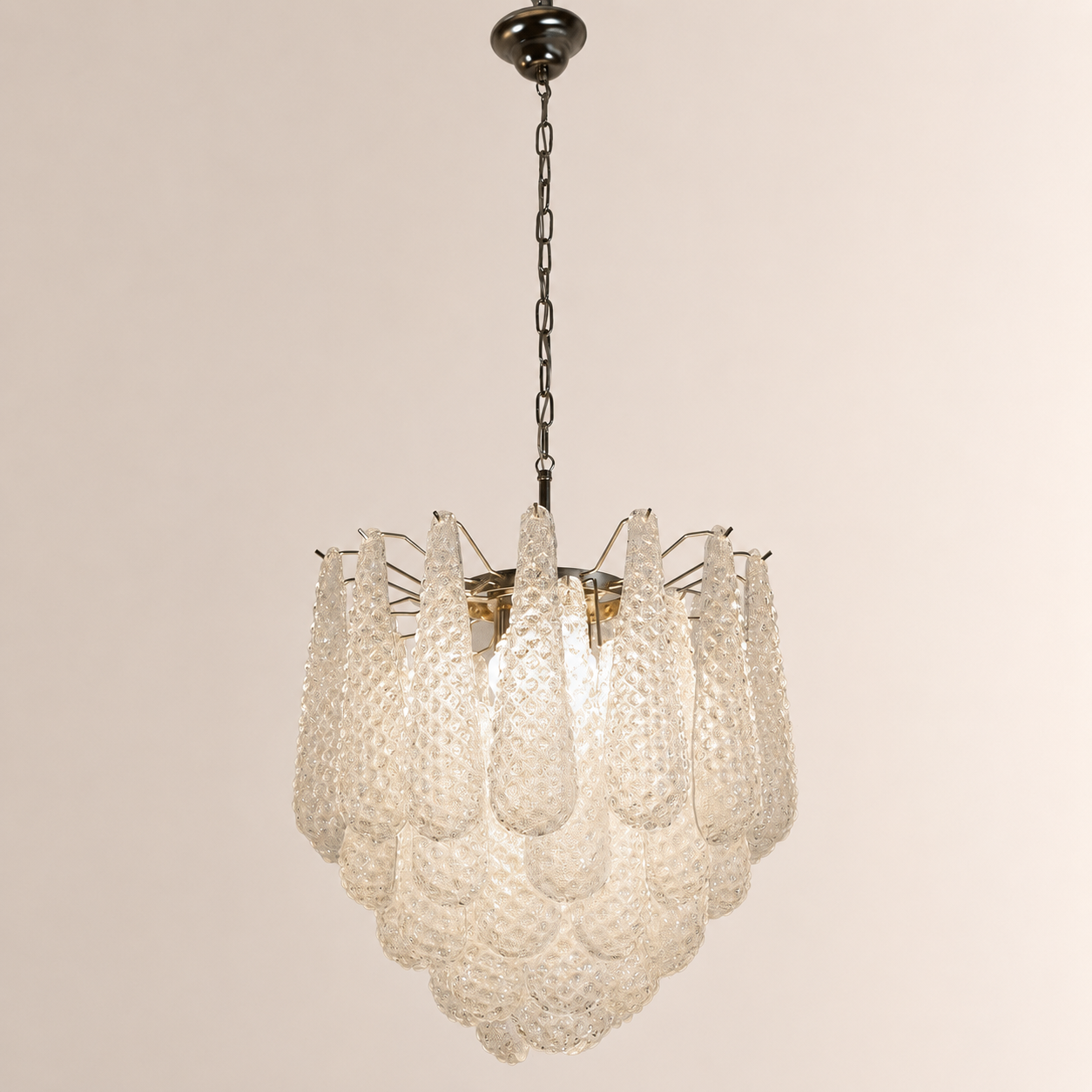 Lira Handblown Glass Drop Chandelier 21" D 41 Drops Clear