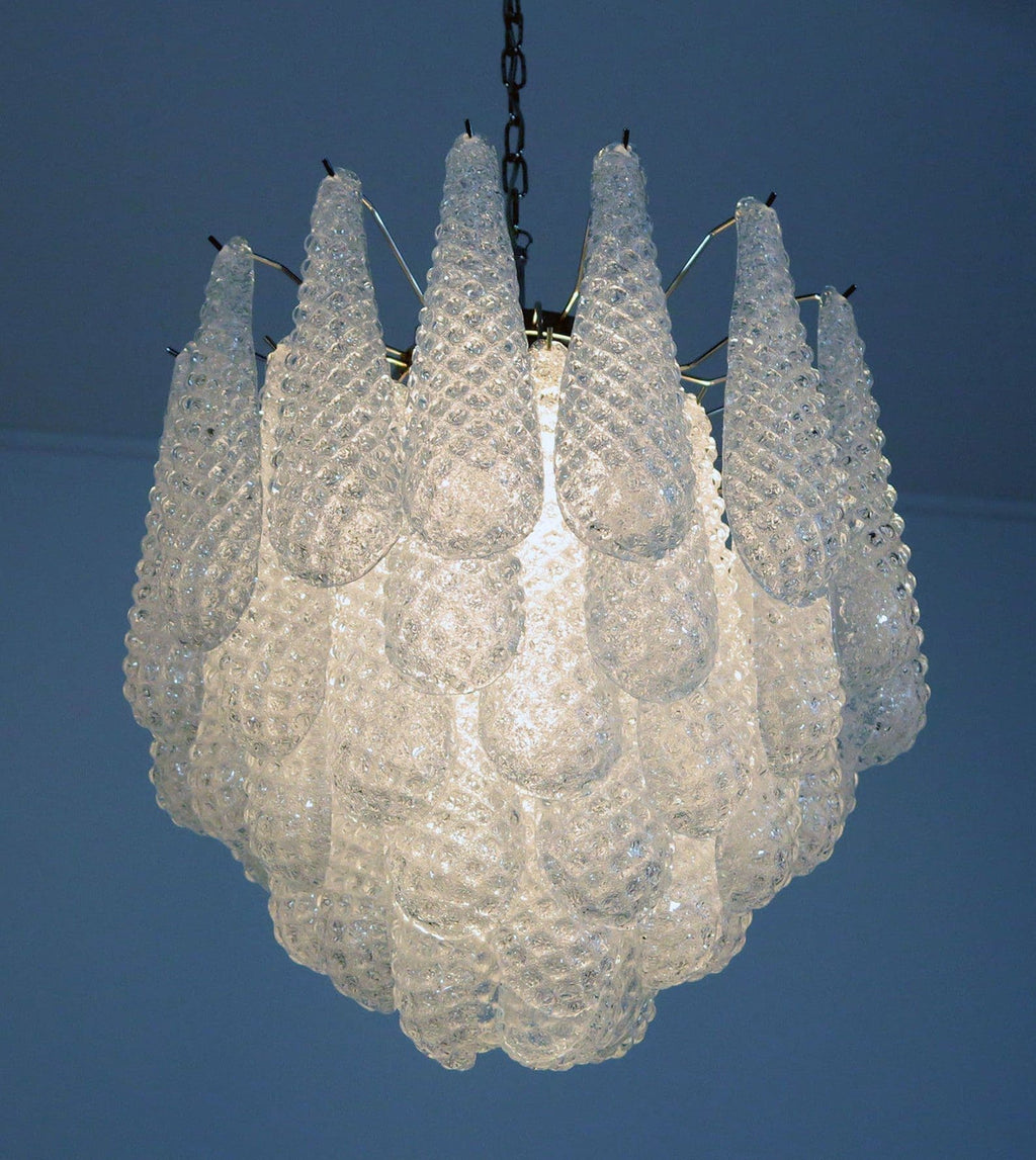 Lira Handblown Glass Drop Chandelier 21" D 41 Drops Clear