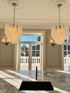Lira Handblown Glass Drop Chandelier 21" D 41 Drops Clear