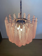 Lira Handblown Glass Drop Chandelier 21" D 41 Drops Pink