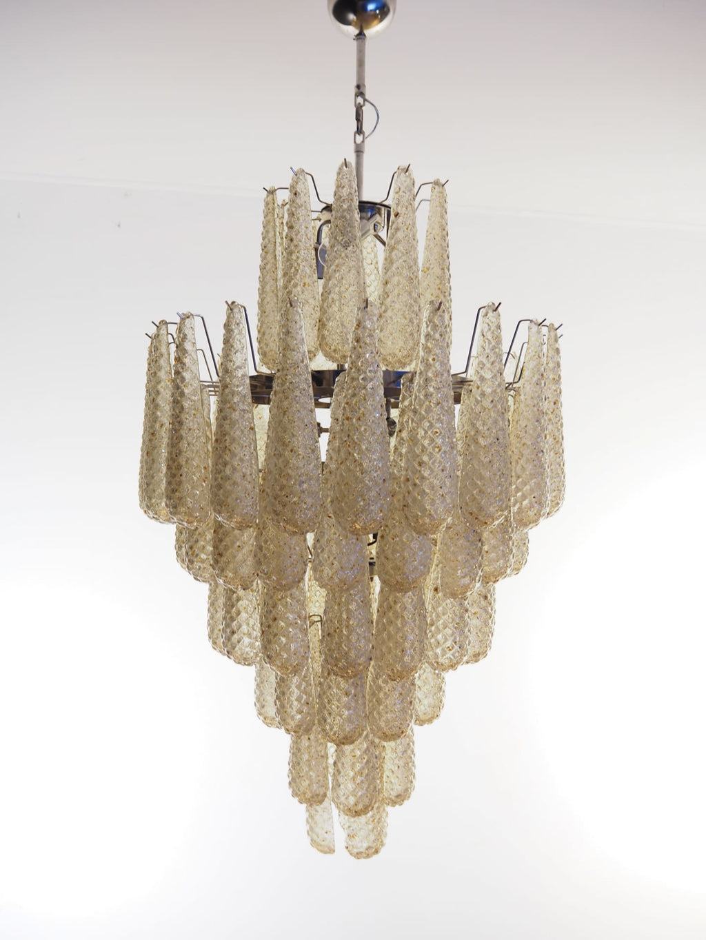 Lira Handblown Glass Drop Chandelier 30"D 85 Drops Amber