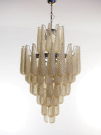 Lira Handblown Glass Drop Chandelier 30"D 85 Drops Amber