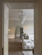 Lira Handblown Glass Drop Chandelier 30"D 75 Drops Clear