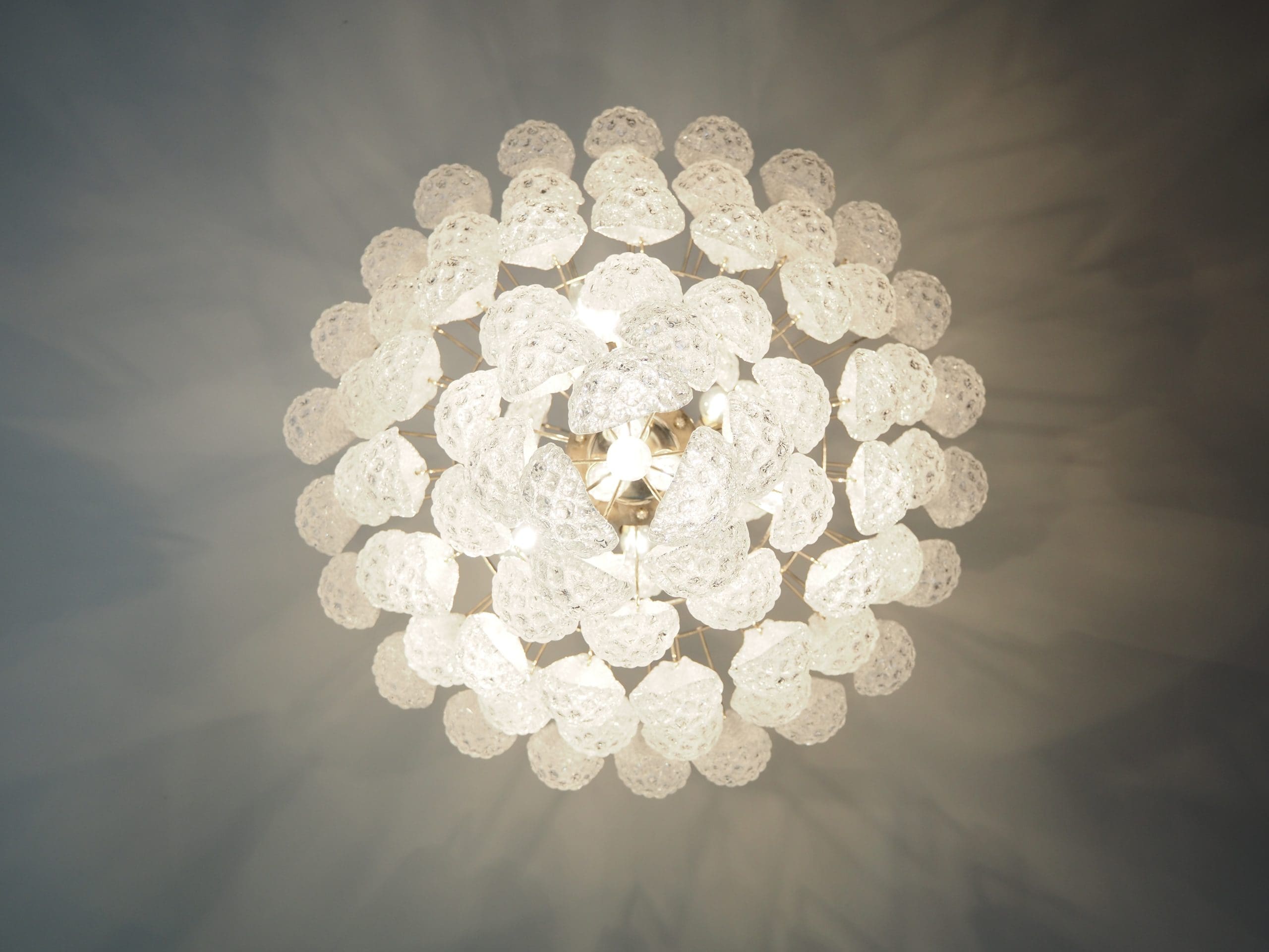 Lira Handblown Glass Drop Chandelier 30"D 85 Drops Clear