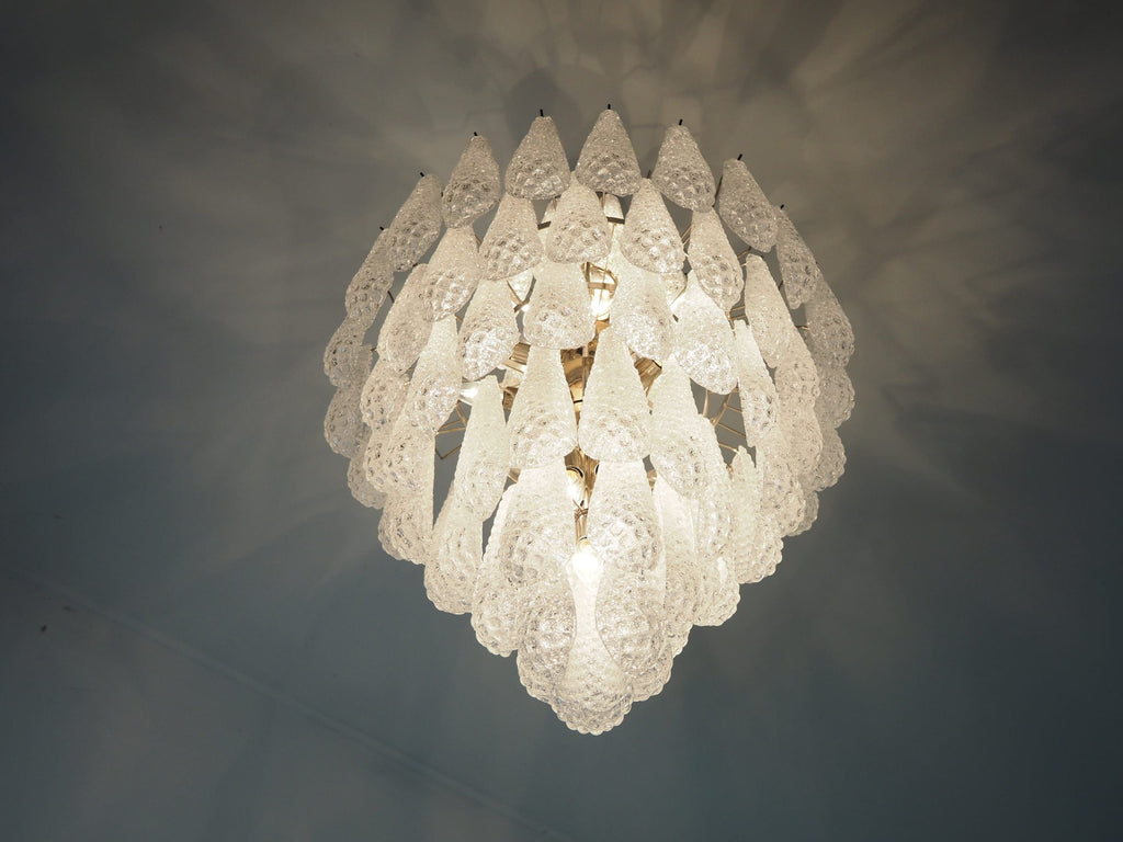 Lira Handblown Glass Drop Chandelier 30"D 85 Drops Clear