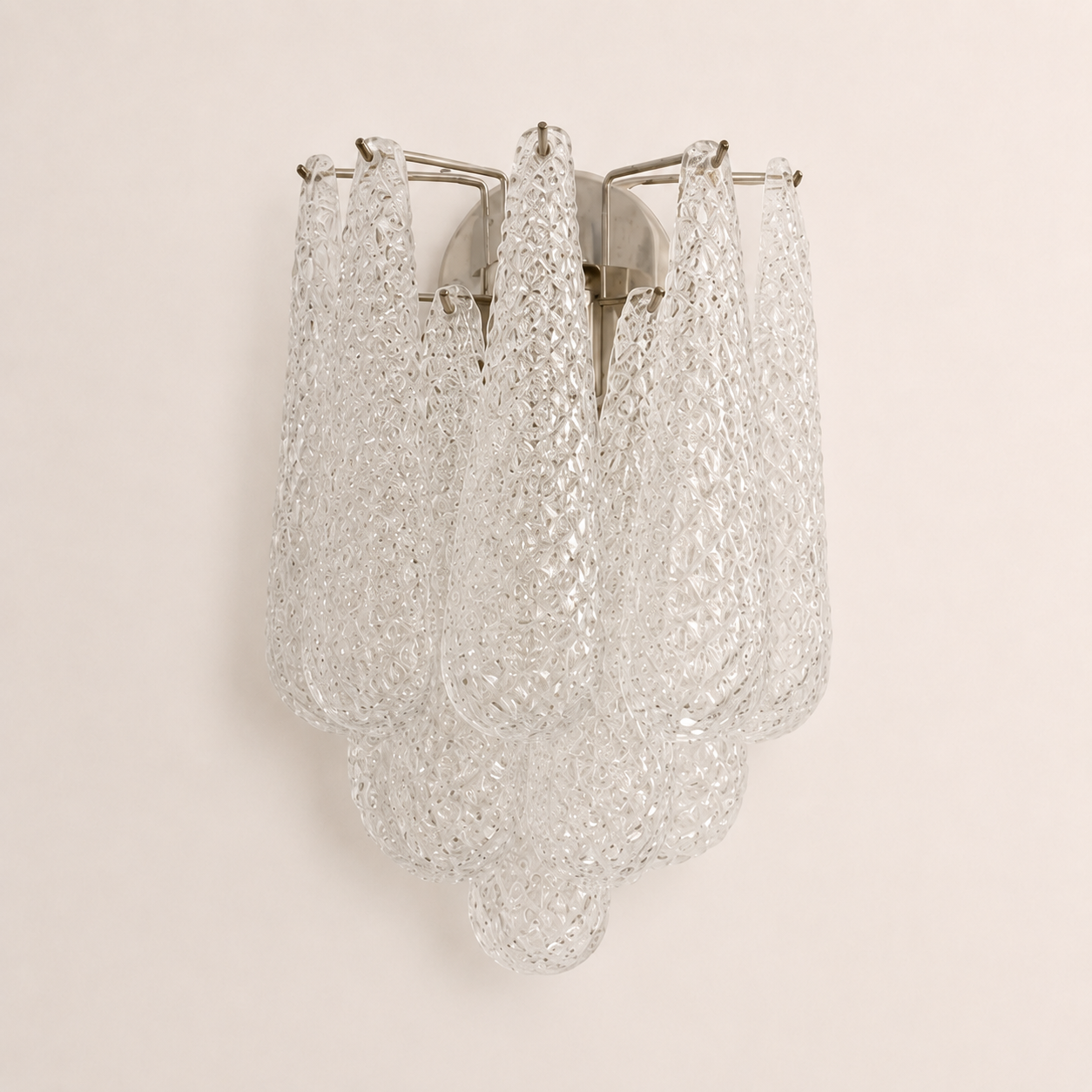 Lira Handblown Glass Drop Wall Sconce 14" 10 Pcs Drops Clear