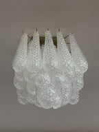 Lira Handblown Glass Flush Mount Ceiling Light 14"D 32 Drops Clear