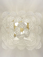 Lira Handblown Glass Flush Mount Ceiling Light 14"D 32 Drops Clear