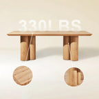 Aris Solid Oak Dining Table 86“W For Dining Room